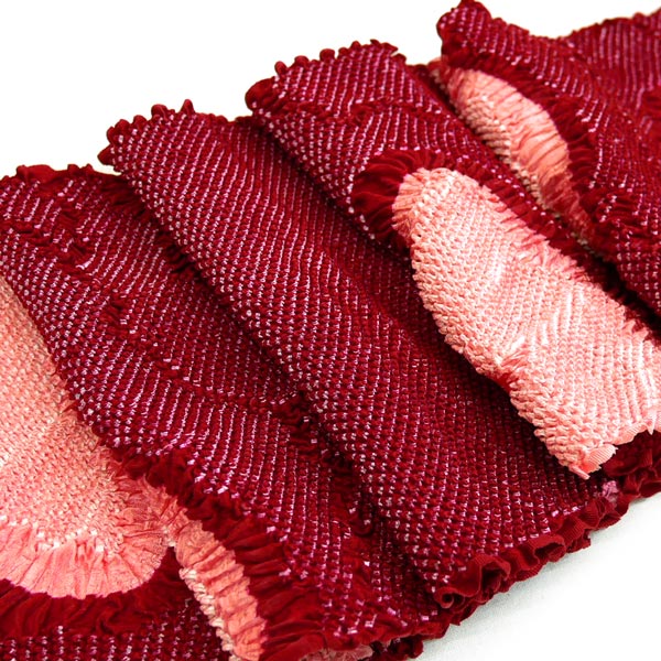 楽天市場】正絹 総絞り 帯揚げ oa-025 送料無料 赤 レッド 濃い赤 絹