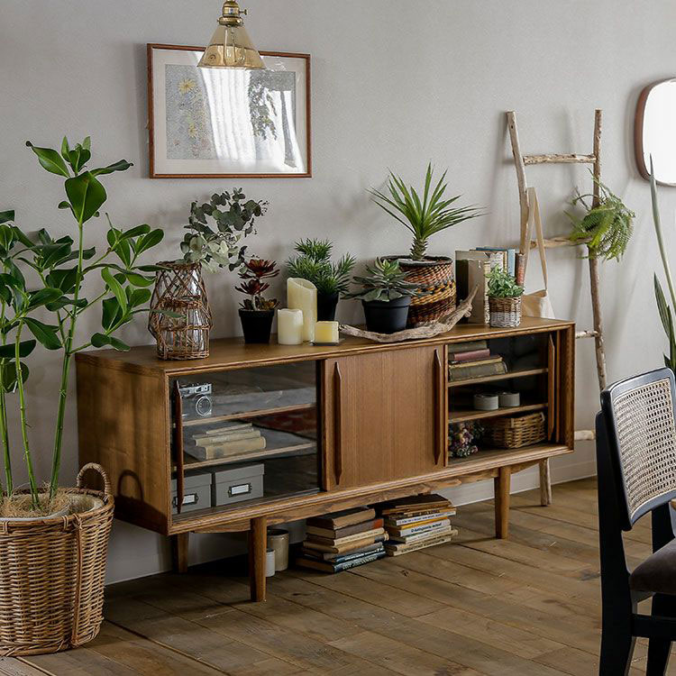 楽天市場】サイドボード テレビボード ガラス戸 引戸 かっこいい 北欧