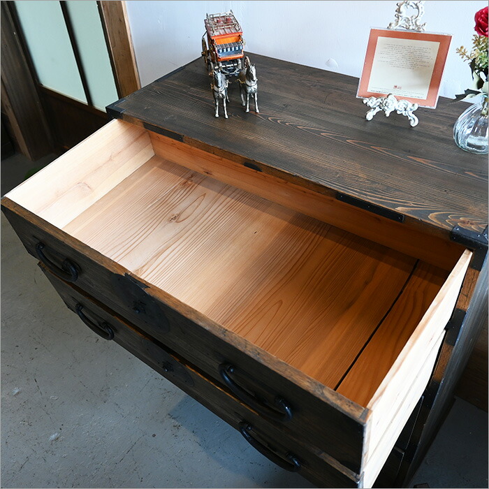 楽天市場】迫力ある金具が魅力的 和箪笥 リメイク品 4段 幅82cm