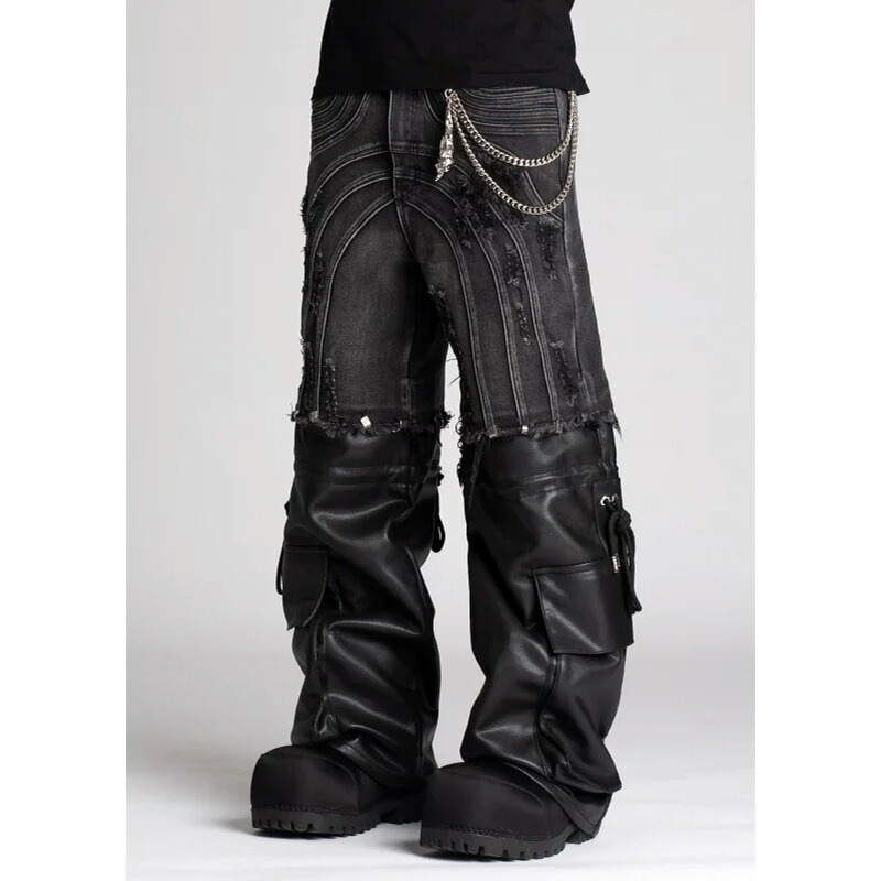 楽天市場】GUAPI グアピ デニムパンツ ワイド チェーン ボトムス