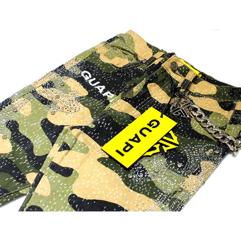 楽天市場】GUAPI グアピ フレアデニムパンツ メンズ ロング丈 迷彩