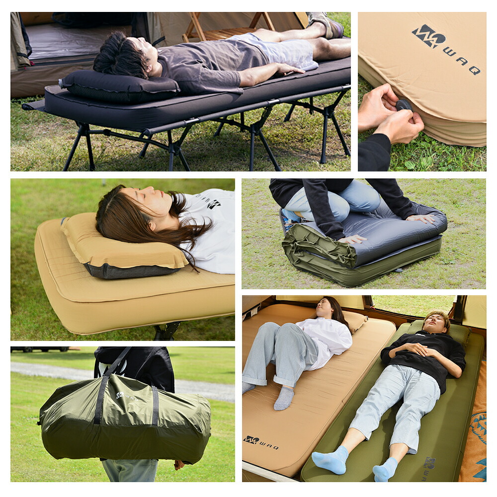 楽天市場】WAQ RELAXING CAMPMAT シングルサイズ 厚さ10cm 自動膨張式