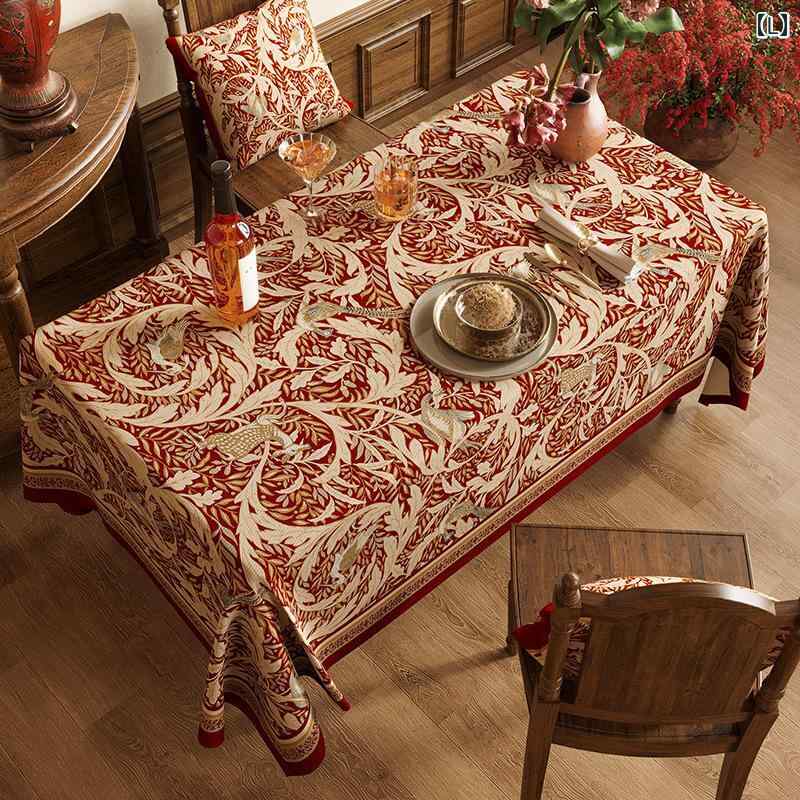 楽天市場】テーブルクロス 布 赤 中国柄 花柄 金模様 長方形 正方形