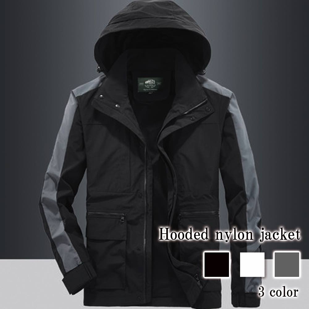 楽天市場】ブルゾン メンズ フード付きナイロンジャケット 秋 パーカー