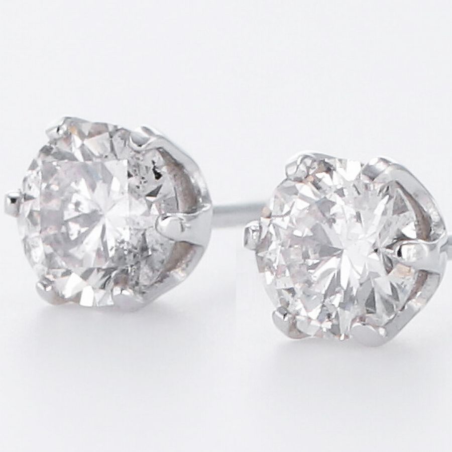 楽天市場】ダイヤモンド ピアス 一粒 プラチナ 1.00ctup 両耳用 鑑別