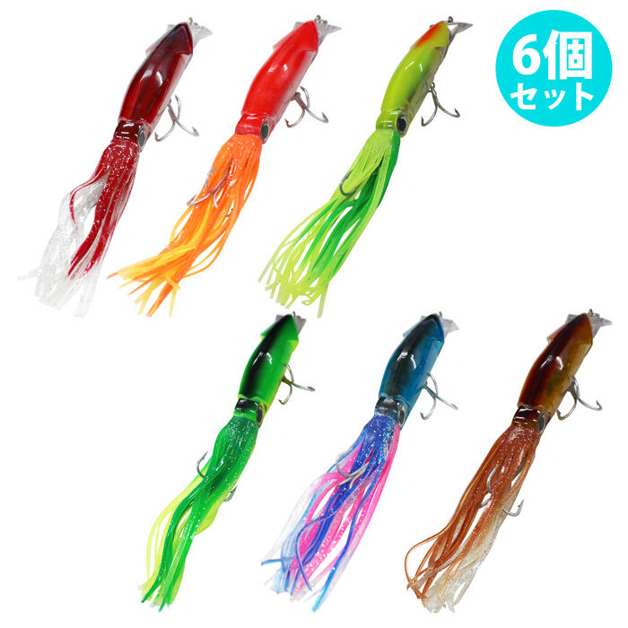 楽天市場】【6個セット】イカ型ルアー 20cm/200mm 40g ルアーセット