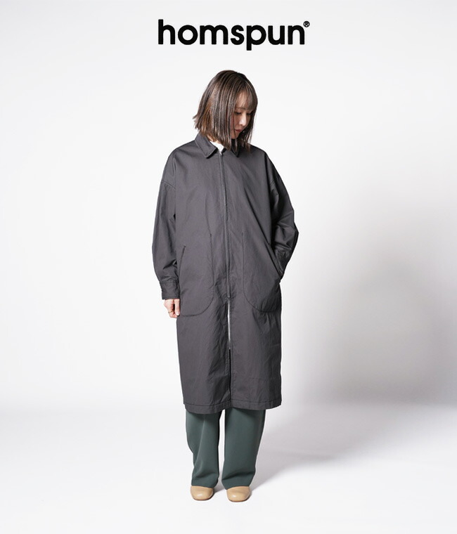 楽天市場】homspun ホームスパンコットンウェザー ステンカラーコート