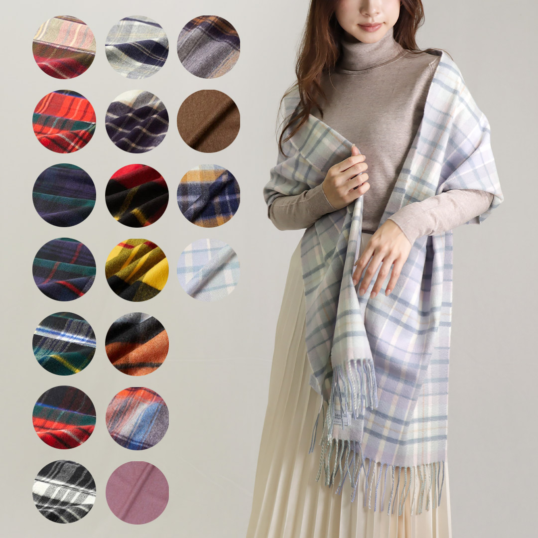 楽天市場】ジョンストンズ JOHNSTONS マフラー タータンチェック