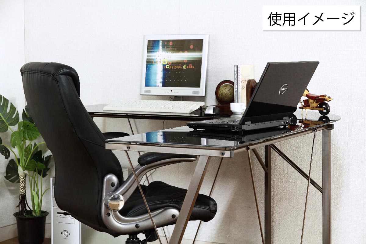 楽天市場】L型 ガラスデスク ブラック ＜PC パソコン 2台 ワーク