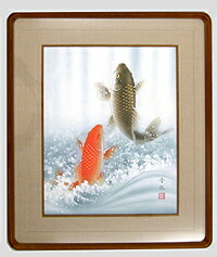 楽天市場】【和額】鯉の滝登り！佐藤 晋伍 横47×縦57cm 【送料無料