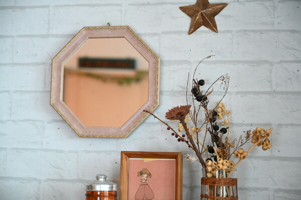 楽天市場】八角形型のおしゃれな壁掛け・卓上兼用ミラー『ヴィンテージ