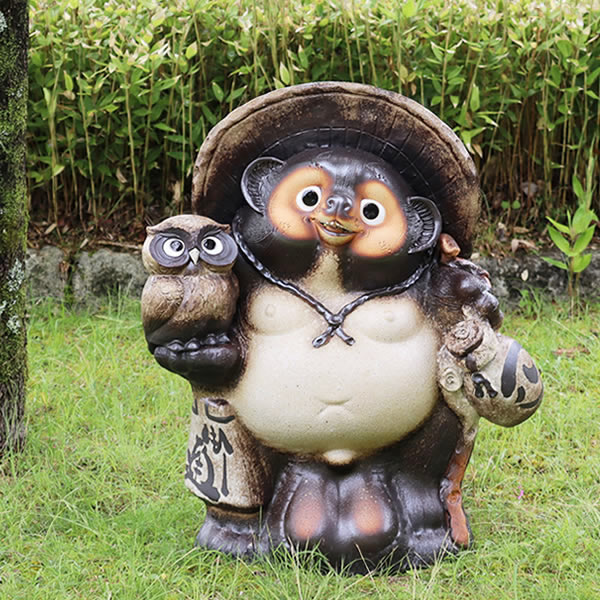 楽天市場】【ポイント10倍】信楽焼 25号ふくろう持ち狸 信楽焼たぬき