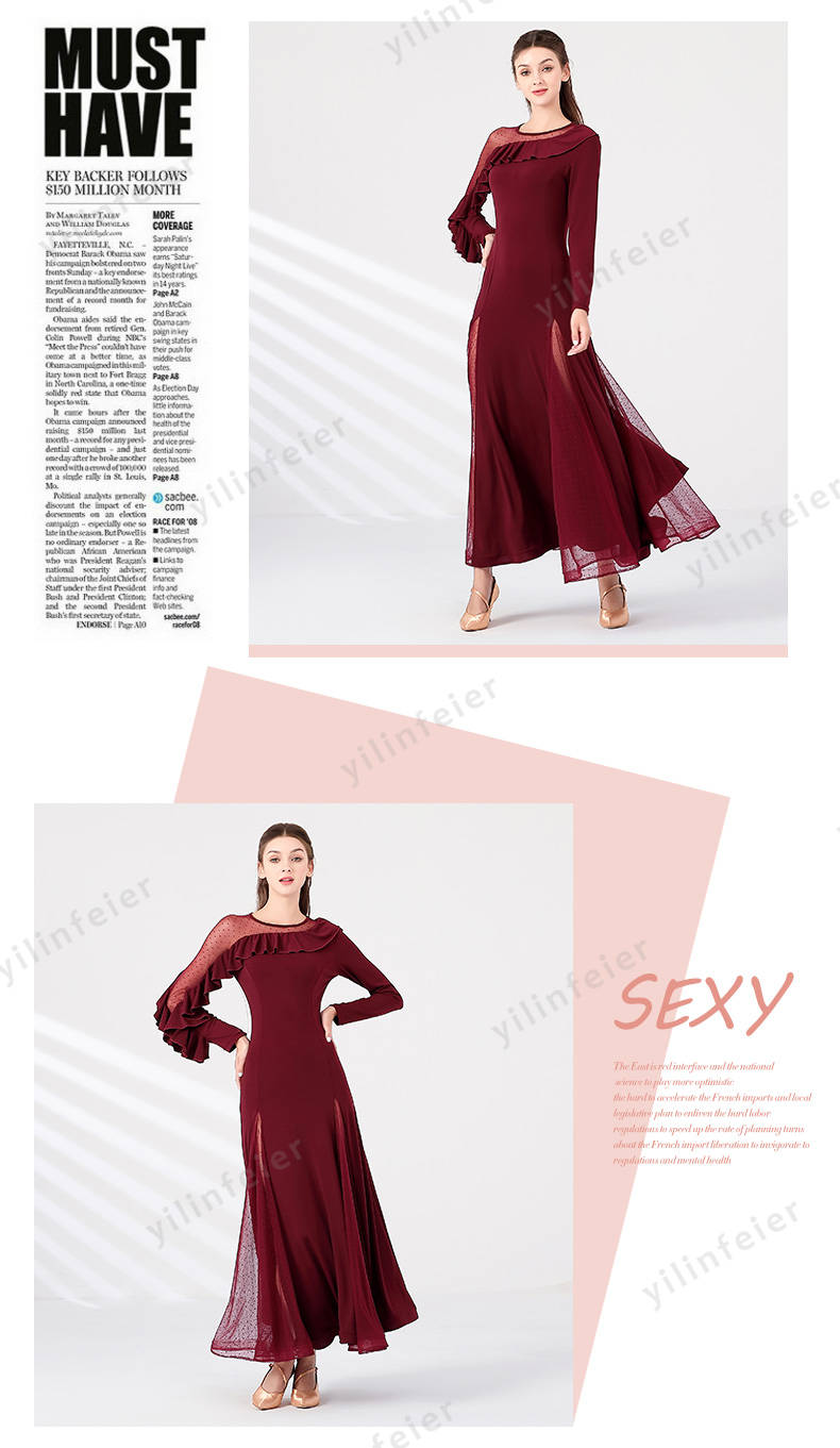 楽天市場】社交ダンス 練習着 ドレス シースルー袖 モダンダンス衣装