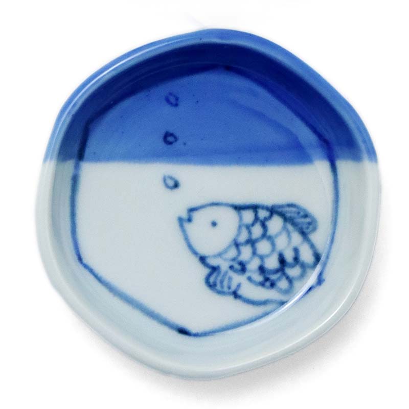 楽天市場】染付金魚文六角豆皿・阪東晃司《豆皿・6.2cm》 : 和食器の