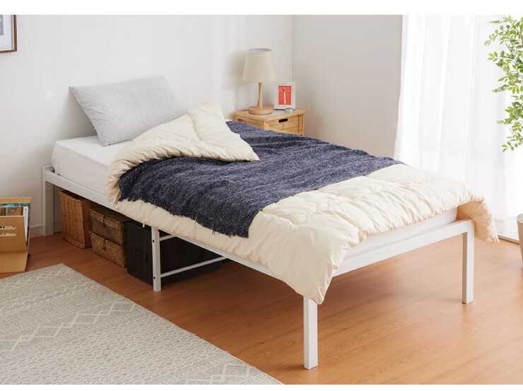 札幌【男前系 セミダブルベッド パイプフレーム】N-sleep 片面