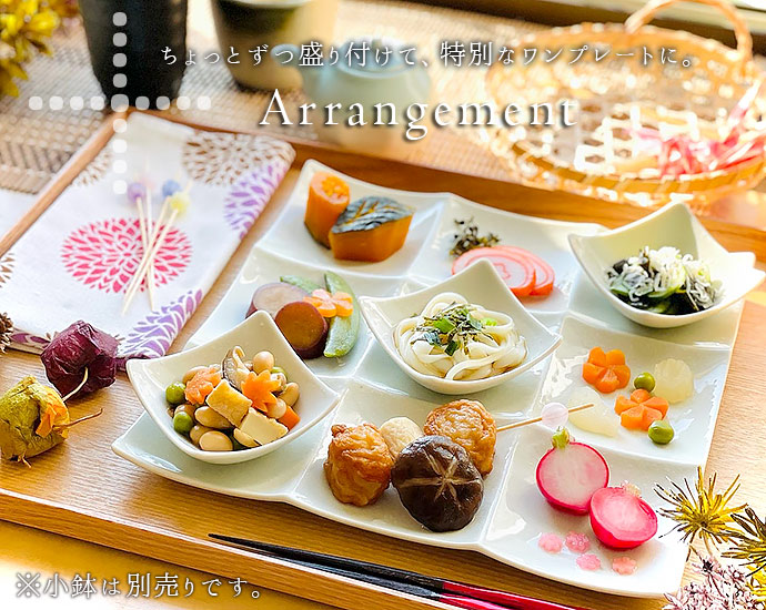 楽天市場】仕切りプレート 9種 白 淡雪 オードブルプレート 前菜用