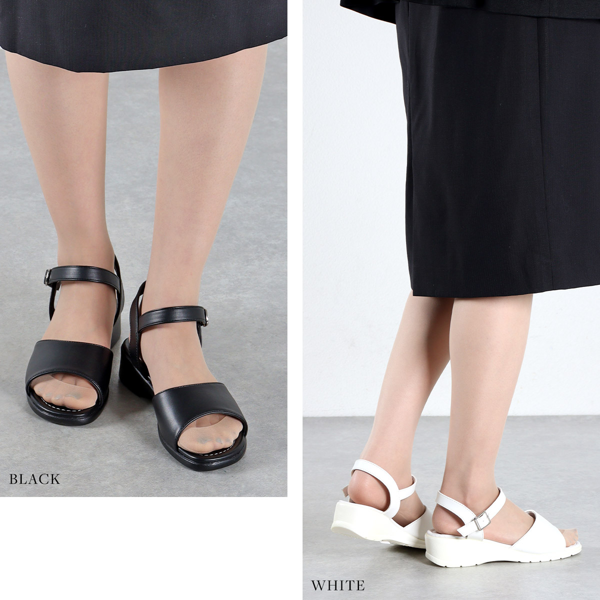 楽天市場】サンダル レディース オフィス ローヒール 3.5cmヒール 3E