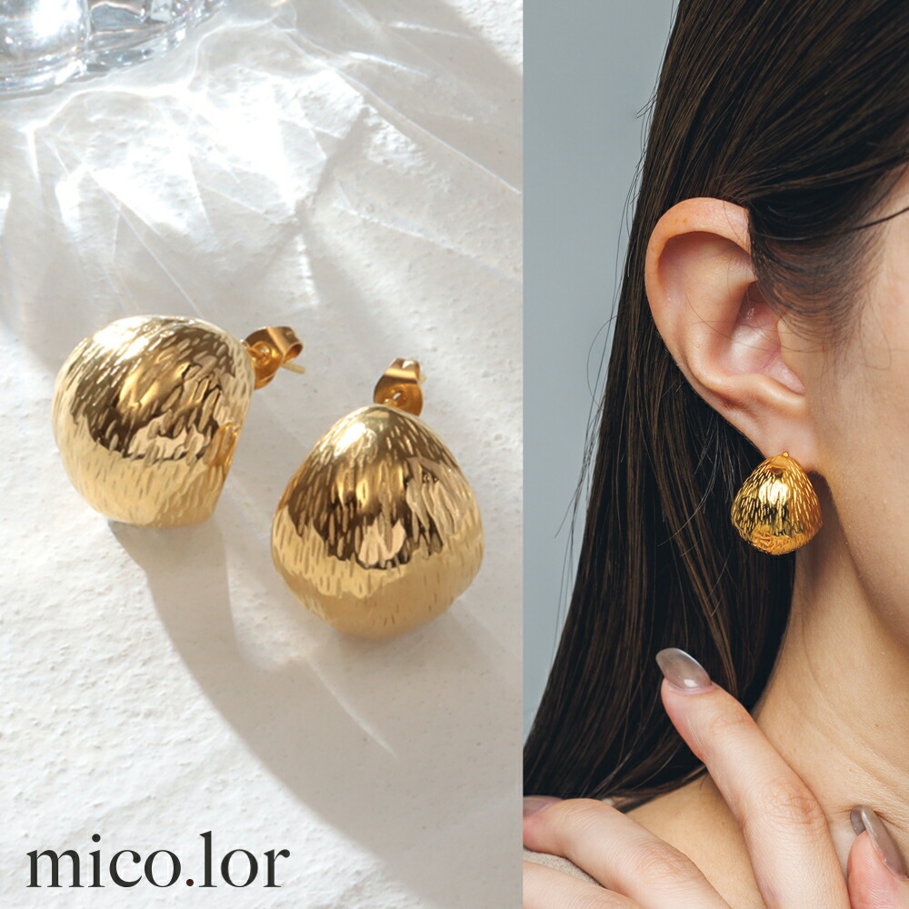 楽天市場】ステンレス ピアス (234) テクスチャー 2個セット 金色