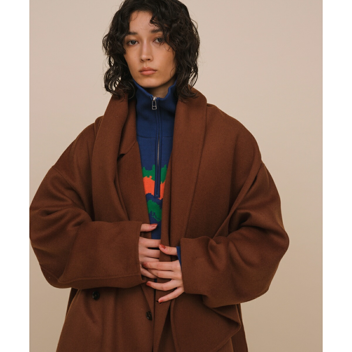 楽天市場】メリノウール ダブルフェイス セミダブル オーバー コート