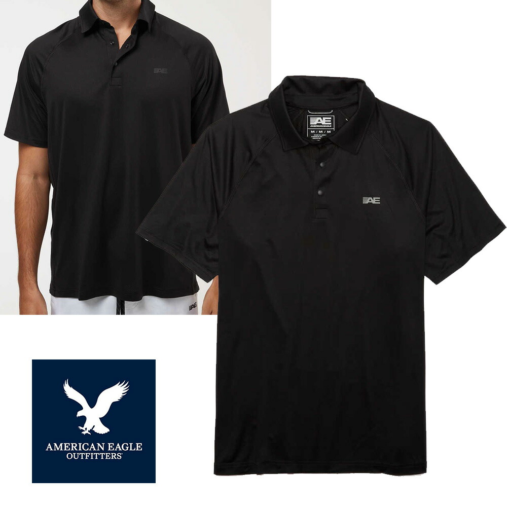 楽天市場】AE アメリカンイーグル 半袖 スポーツ ポロシャツ ブラック