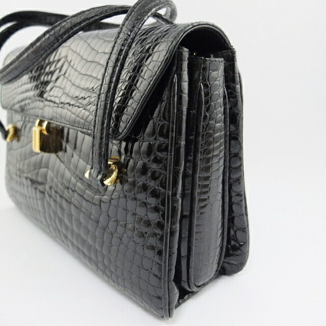 楽天市場】SANTANGELO ALDO ハンドバッグ クロコ ブラック レディース