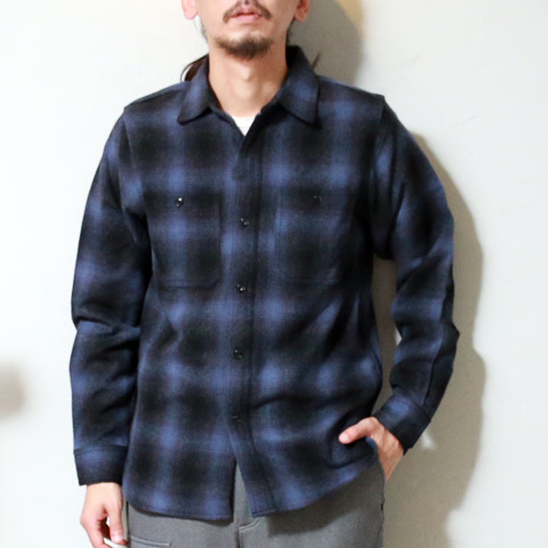 CWORKS Jaime wool shirt - シーワークス ジェイミー オンブレチェック