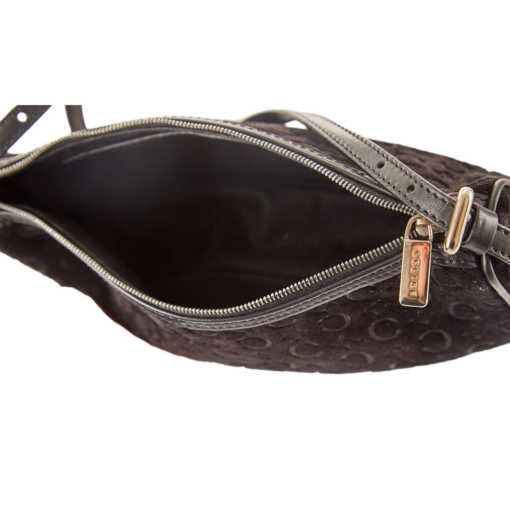 Celine Black Logo Suede Shoulder Bag – Treasures of NYC