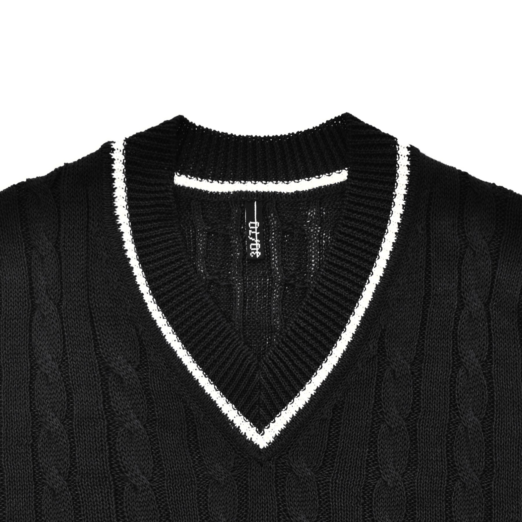 30/70 trenta settanta | sporta：ケーブル編みVネックプルオーバー