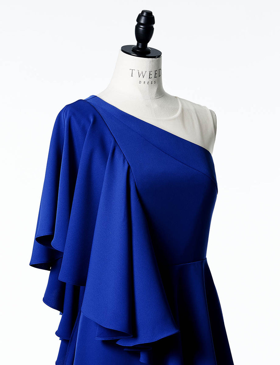 パンツドレス ノースリーブ ロイヤルブルー シフォン 演奏会 発表会