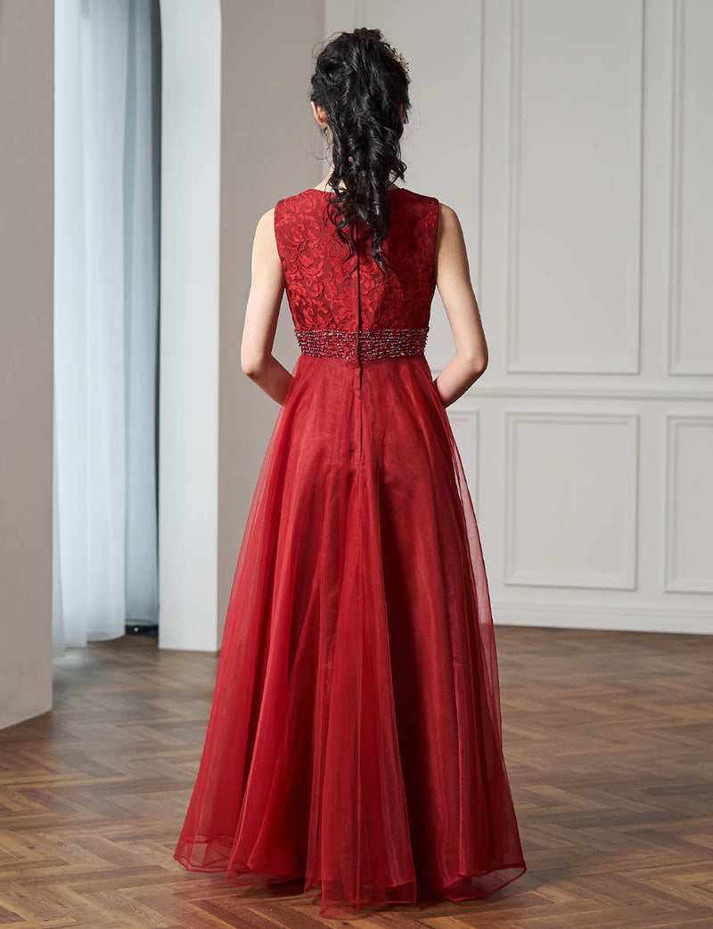 小中学生 コンクールドレス・発表会ドレスにお薦めレッドロングドレス