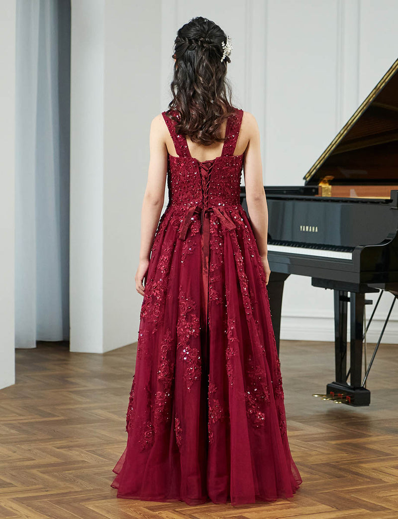 小中学校正 コンクールドレス・発表会ドレスにお薦めワインレッド