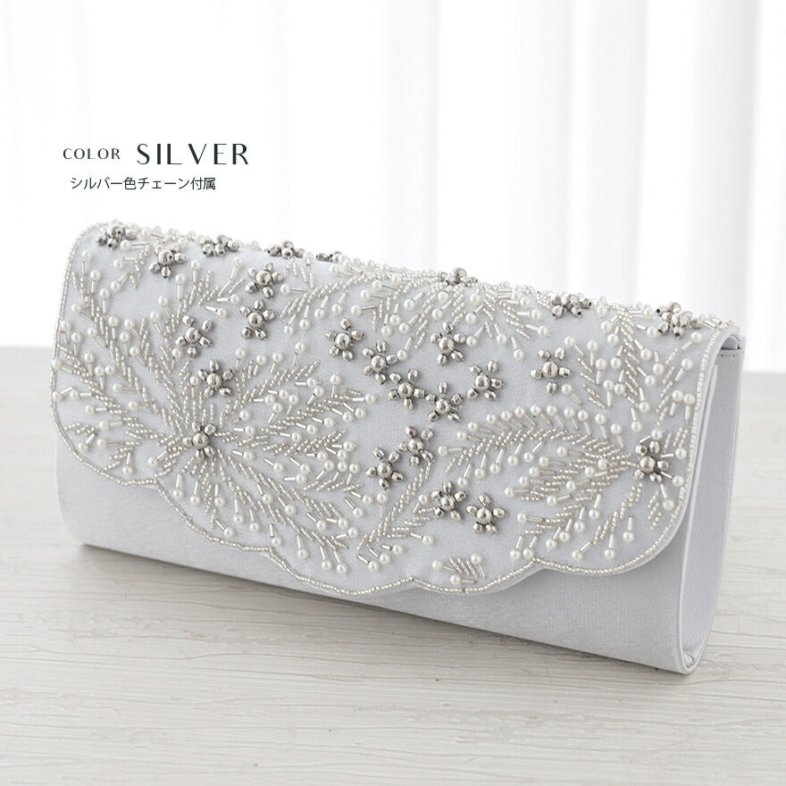 ビーズ刺繍3WAYパーティーバッグ 結婚式 バッグ パーティーバッグ