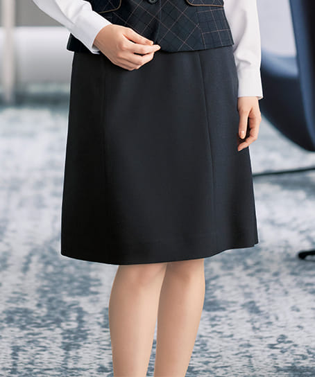 全2色】Aラインスカート（ストレッチ・抗菌裏地・ウエスト後ろゴム