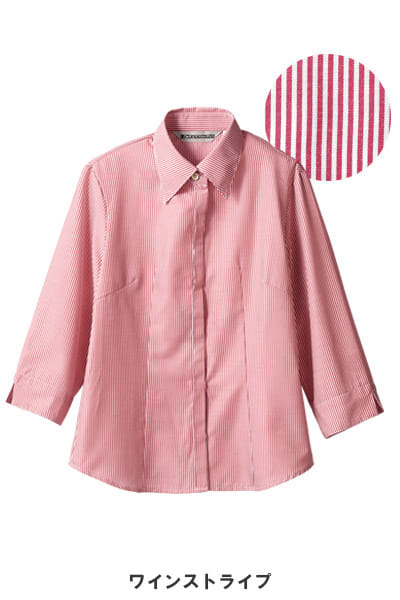 全4色】ストライプシャツ（7分袖・レディース） MC7231 | 飲食店制服