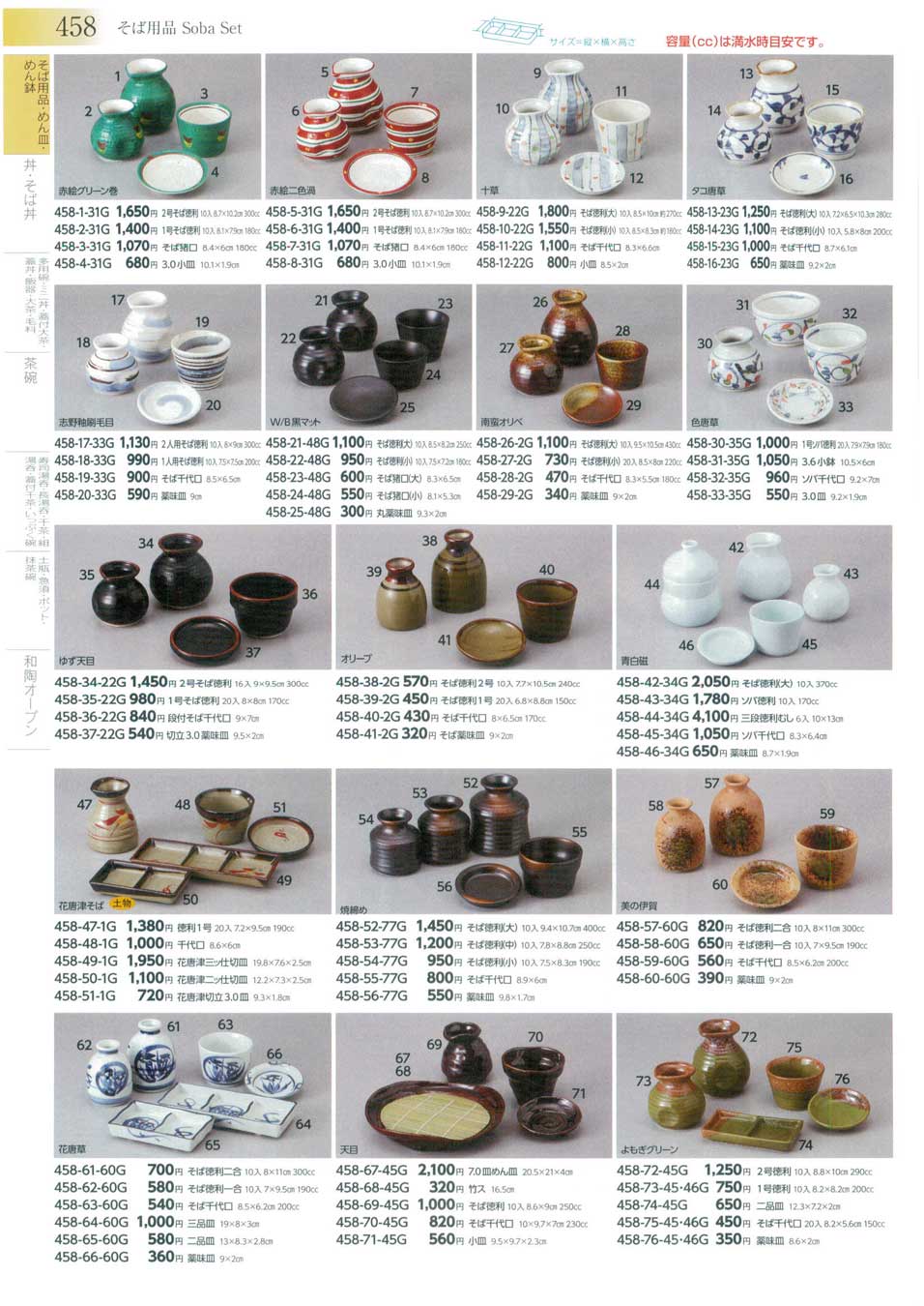食器 そば用品Soba Set みやび街道3－458ページ