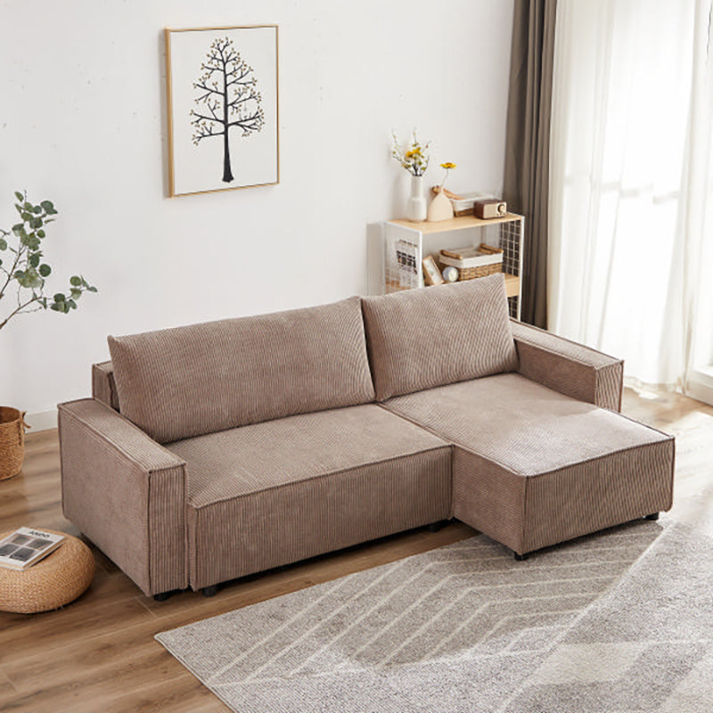 ソファベッド カウチ 3人掛け グレー ファブリック L型カウチ リビング