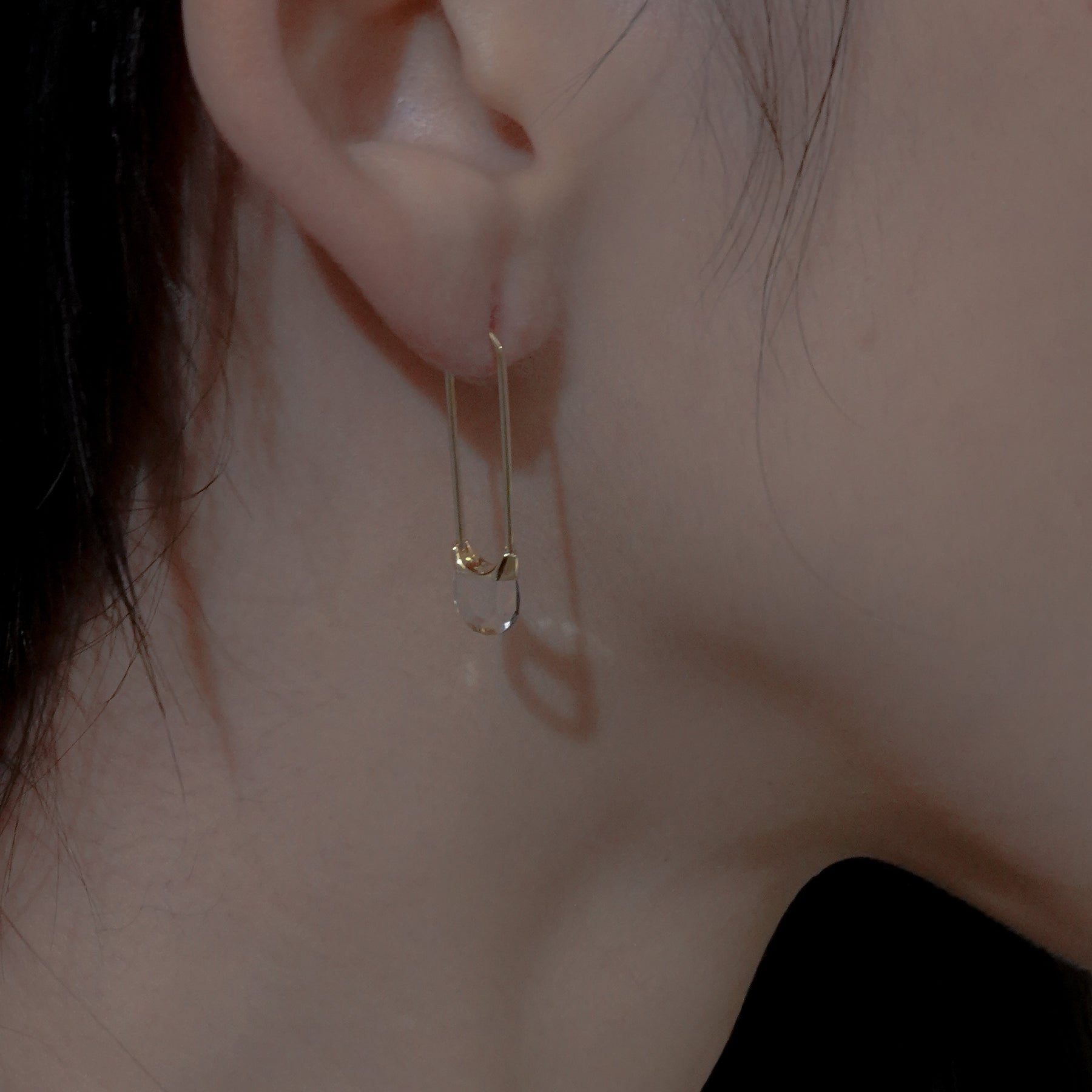 Drop Quartz Pierced Earring Oval S – unigem