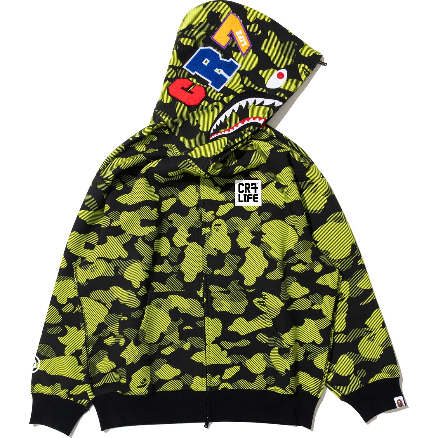 BAPE X CR7 LIFE LOGO RELAXED FIT SHARK FULL ZIP HOODIE M #1 MENS