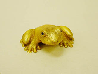 新作文鎮カエル（金・緑）」