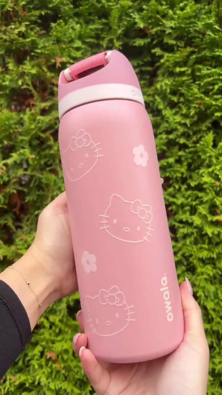 HK Owala 32oz Pink Water Bottle, Sanrio Inspired Hello Kitty