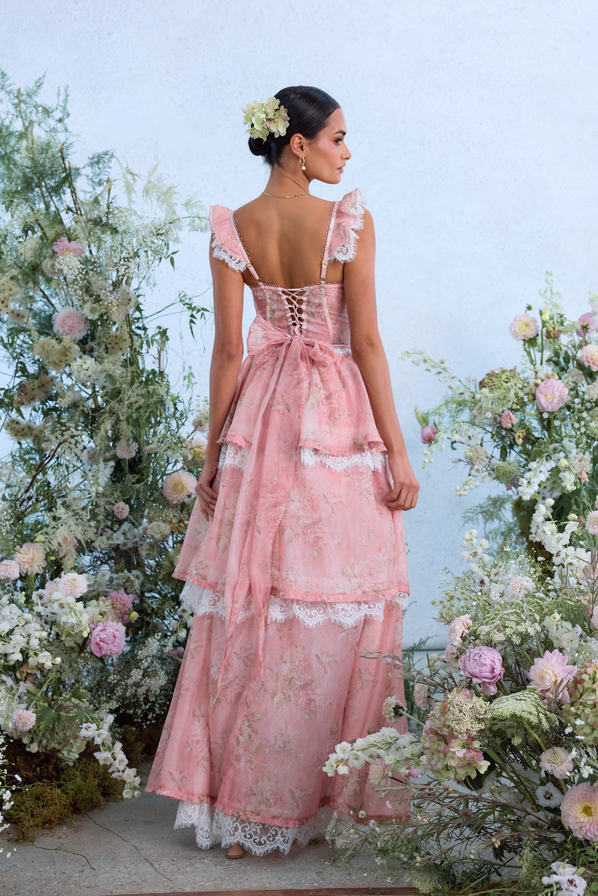 The Jolie Dress in Light Pink Tapestry Rose – V. Chapman