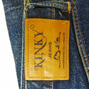 hysteric gramour スタッズダメージデニム 革パッチ 刺繍ハチノス 初期