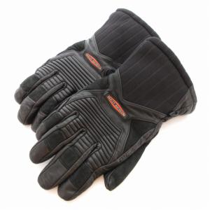 電熱グローブ 手袋 バイク用品 ロゴ レザー 黒 ブラック（2024/10/09