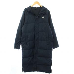 ベンチコート ダウンコート ロング ジップアップ フード スリーライン