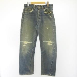 501 66前期 76年 刻印6 デニム 紙パッチ 黒カン 赤耳 インディゴ W36