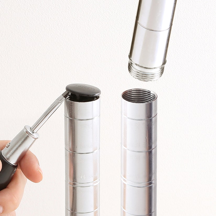 週末限定10%OFF】 [25mm] 長さ47～74cm 延長用突っ張りポール4本組