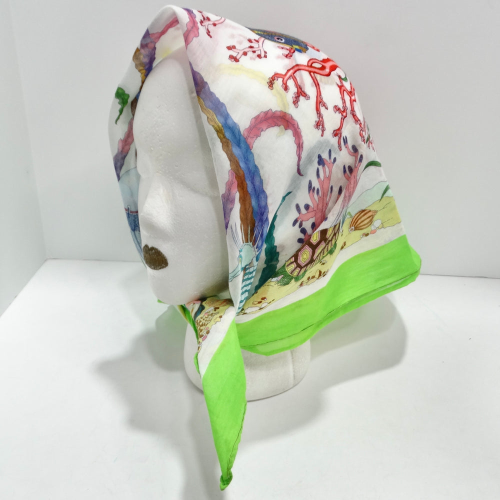 Gucci 1960s V. Accornero Aquatic Print Scarf – Vintage by Misty