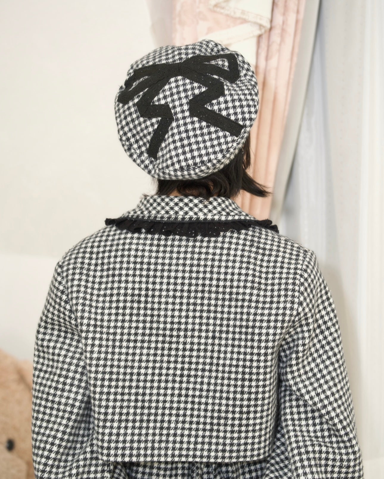 Prep School Idol Beret Black Houndstooth – Vina of the Valley