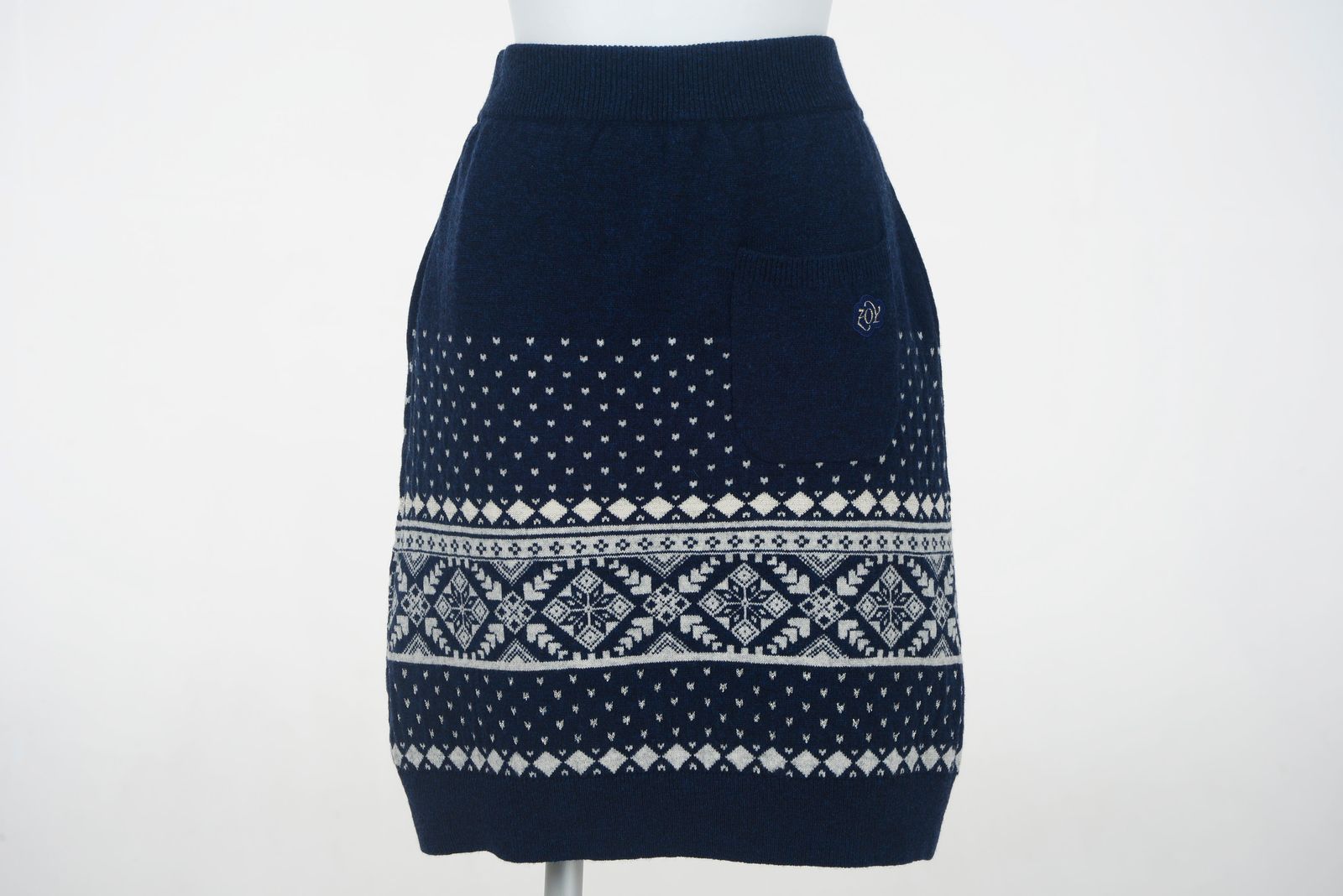 ZOY - ノルディック柄ニットスカート | ネイビー | レディース