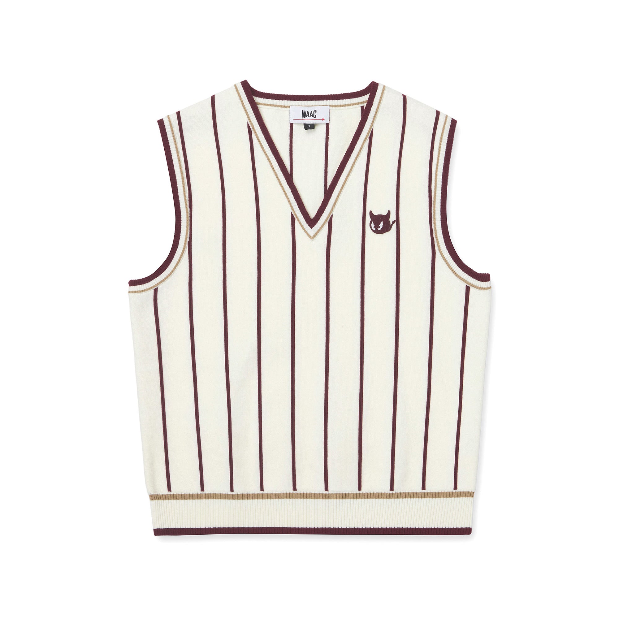 WOMEN トラッドストライプニットベスト アイボリー